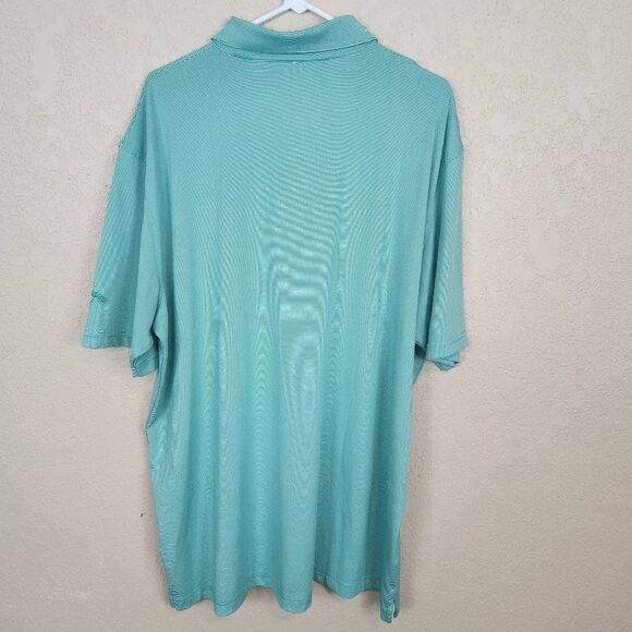 Callaway Green and White Mini Stripe Golf Polo XXL (4903) - Picture 3 of 5
